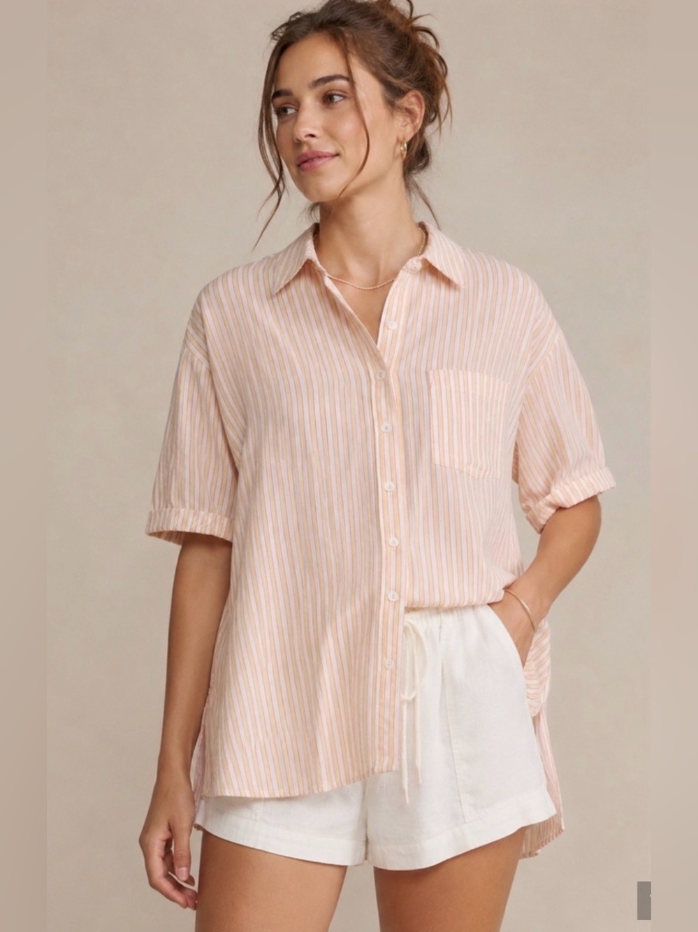 Anthropologie x Anthropologie Cotton Striped
Button Up Shirt